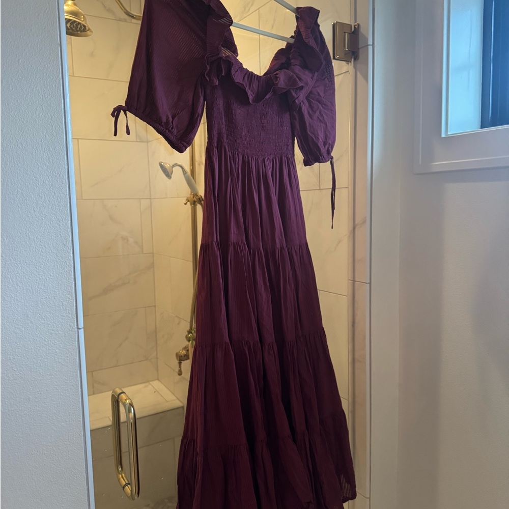 Hill House Corinne Nap Dress. Burgundy Stripe. Size XS. Worn Once